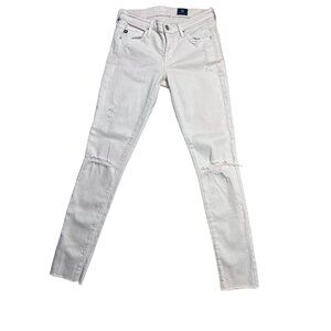 AG ADRIANO GOLDSCHMIED Light Pink The Legging Ankle Distressed Size 25 R